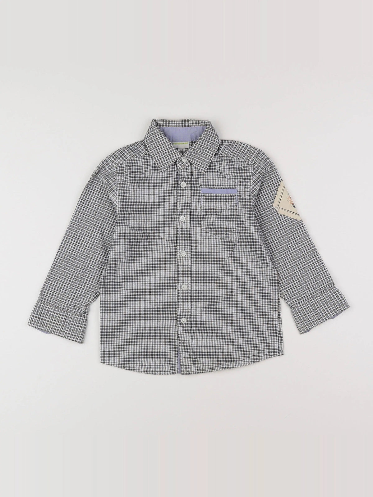 Vertbaudet - chemise imprimé au dos beige, gris - 4 ans