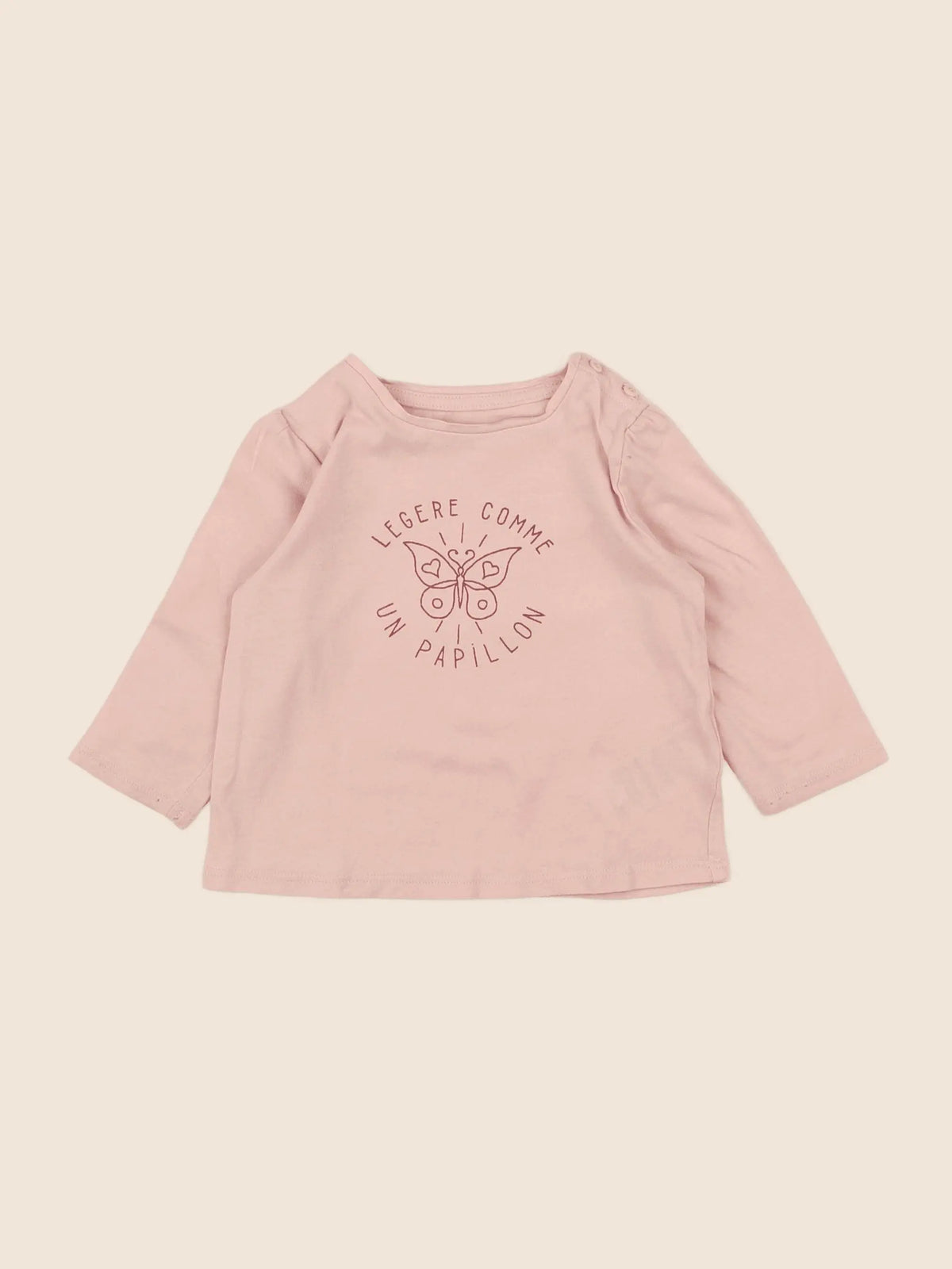 Vertbaudet - tee-shirt rose - 9 mois