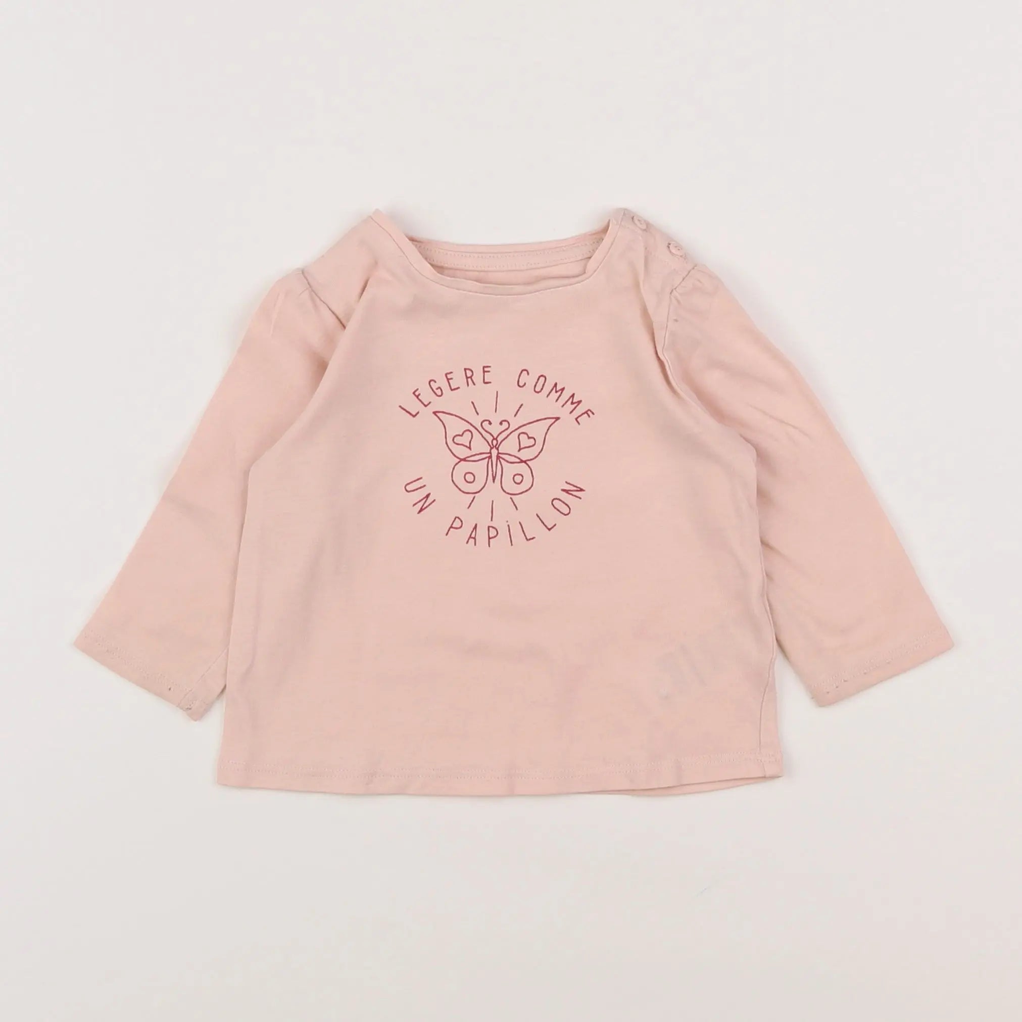 Vertbaudet - tee-shirt rose - 9 mois