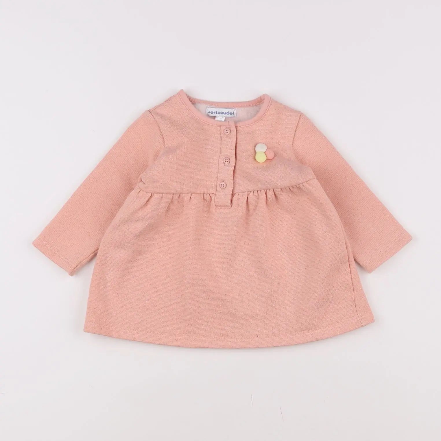 Vertbaudet - robe rose - 9 mois