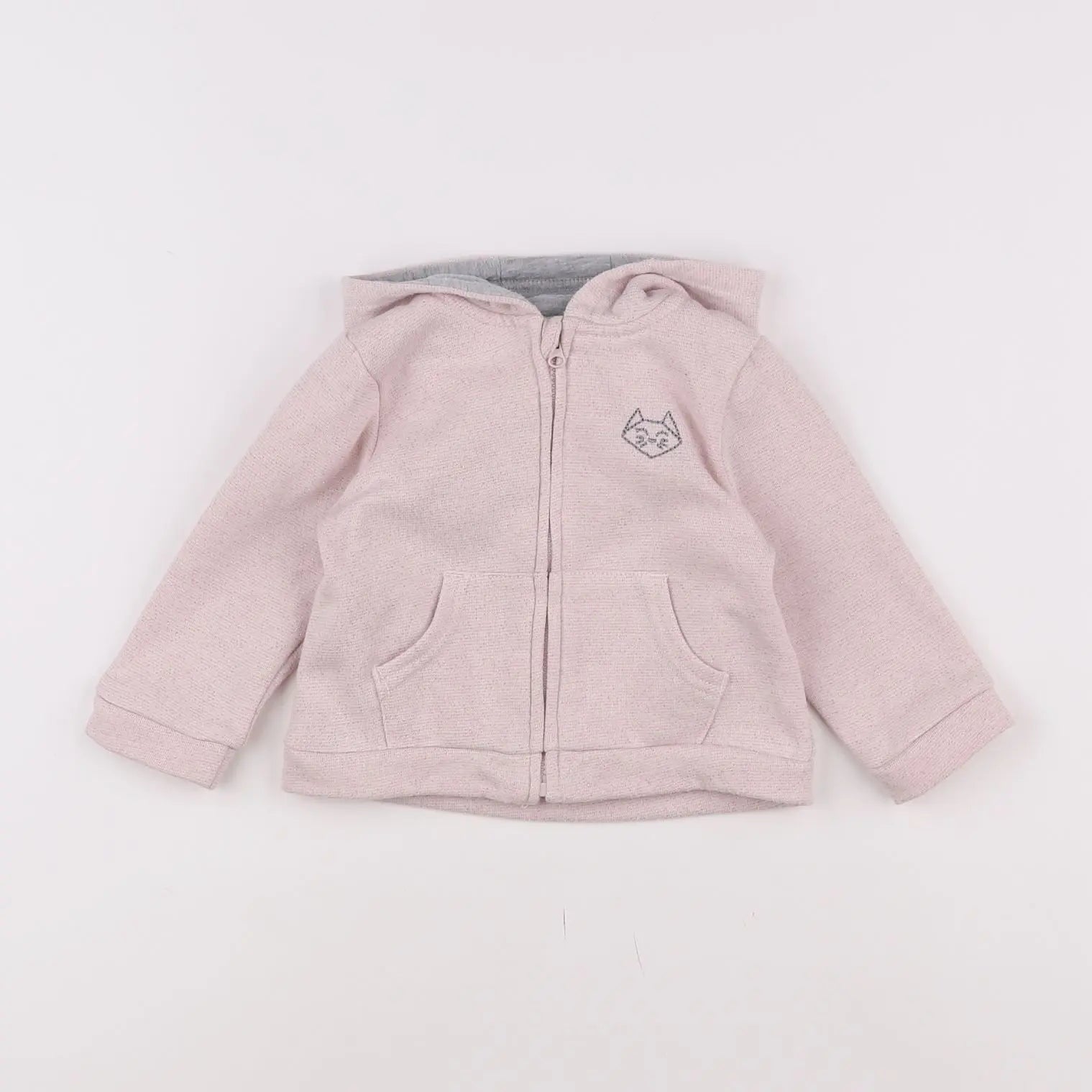 Vertbaudet - sweat rose - 9 mois