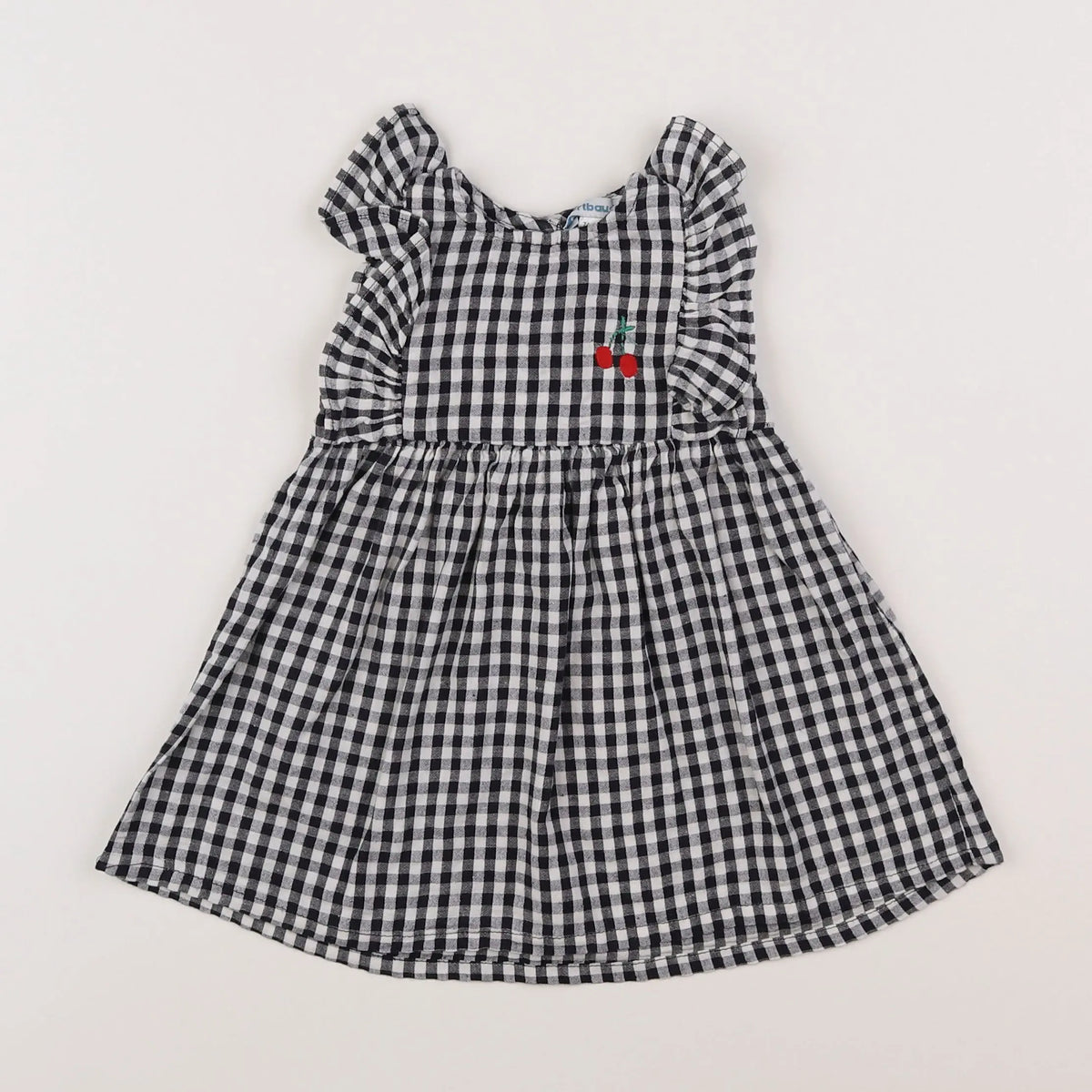 Vertbaudet - robe blanc, noir - 12 mois