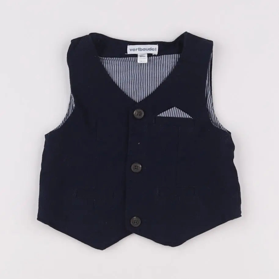 Vertbaudet - gilet bleu - 6 mois