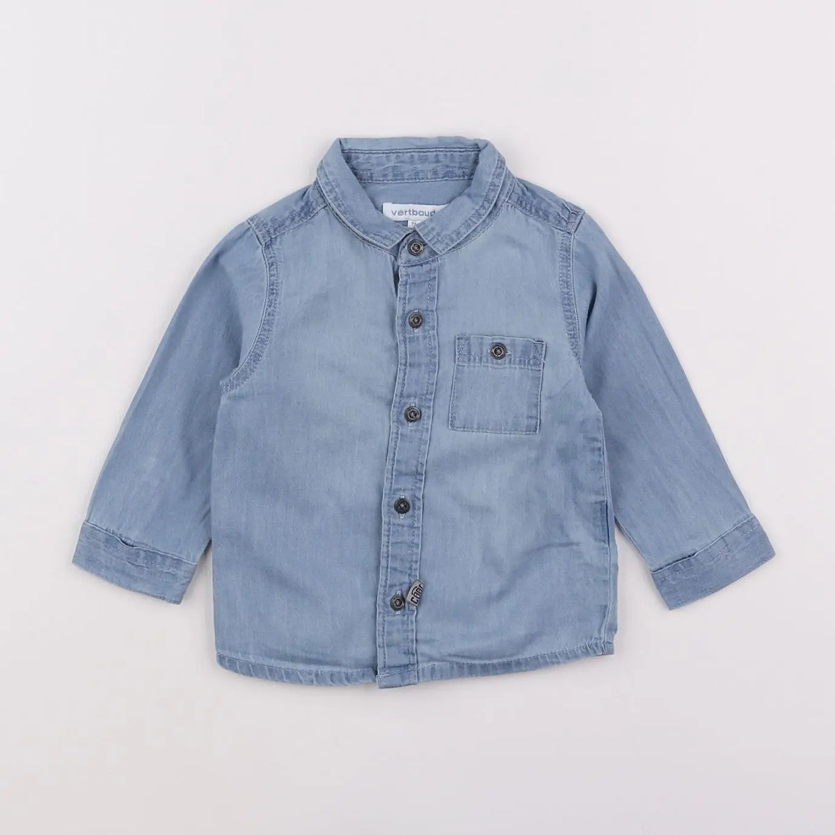 Vertbaudet - chemise bleu - 9 mois