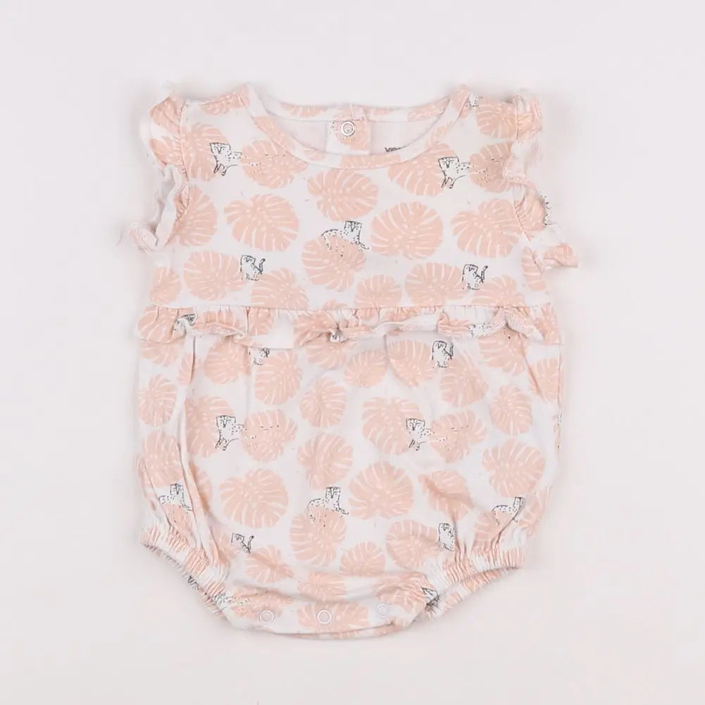 Vertbaudet - combinaison blanc, rose - 3 mois