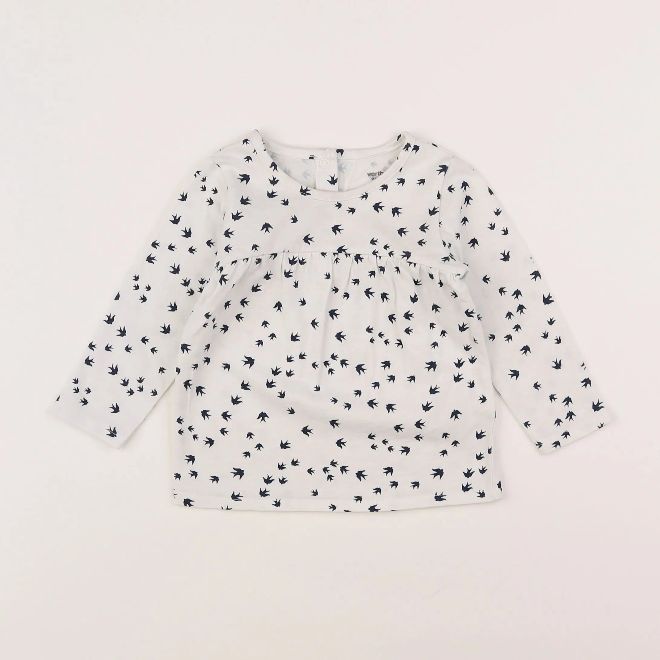 Vertbaudet - robe blanc, bleu - 9 mois