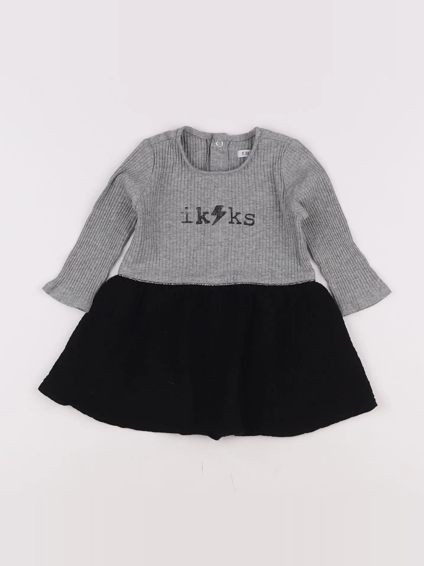 IKKS - robe gris, noir - 12 mois