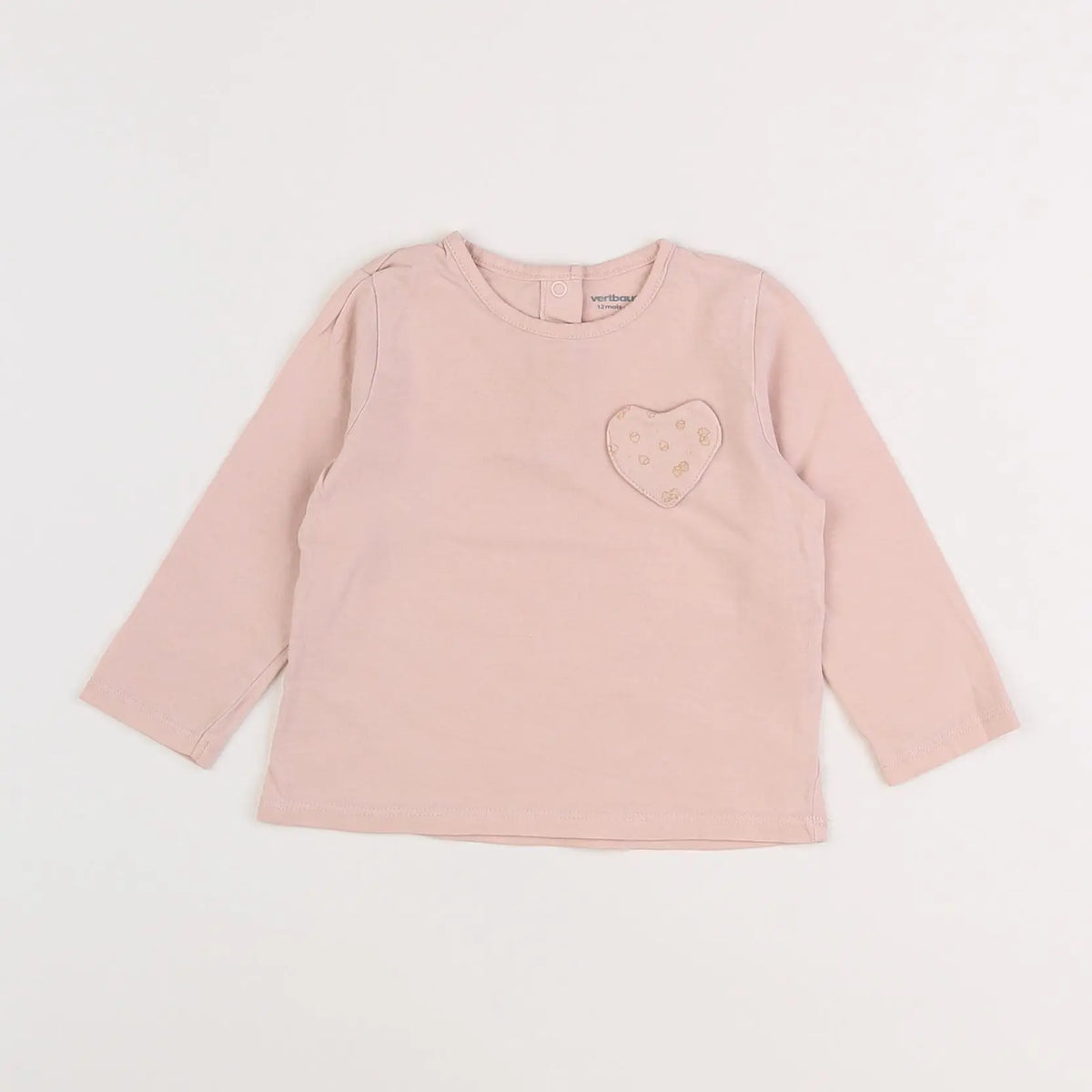 Vertbaudet - tee-shirt rose - 12 mois