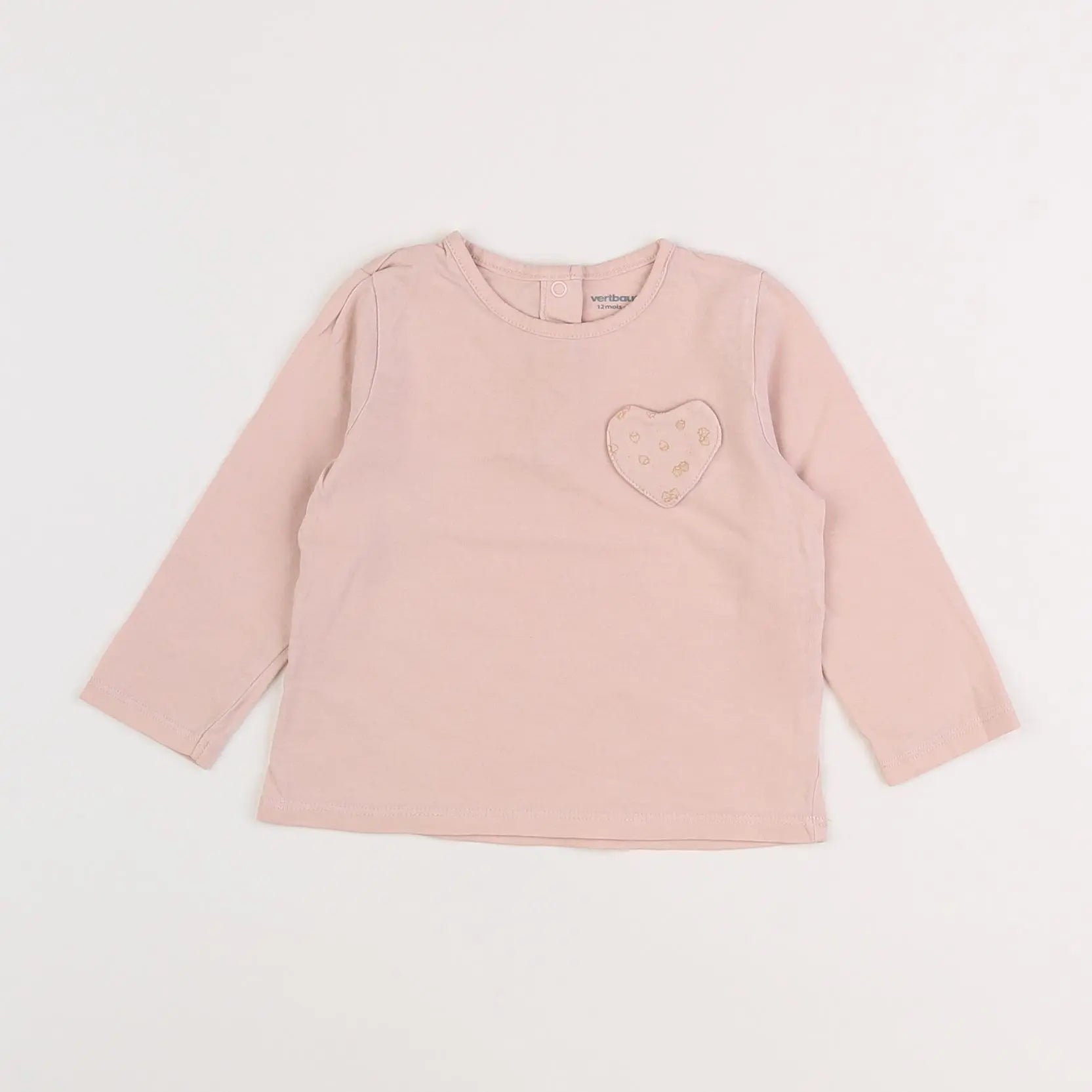 Vertbaudet - tee-shirt rose - 12 mois