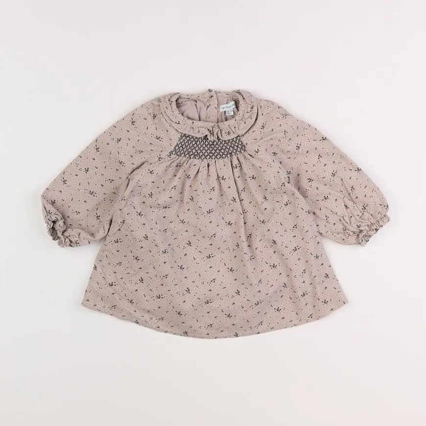Vertbaudet - robe beige, noir - 18 mois