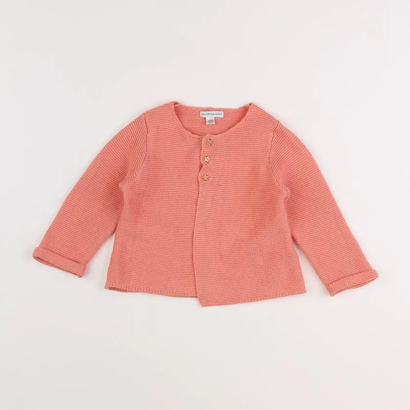 Vertbaudet - gilet rose - 12 mois