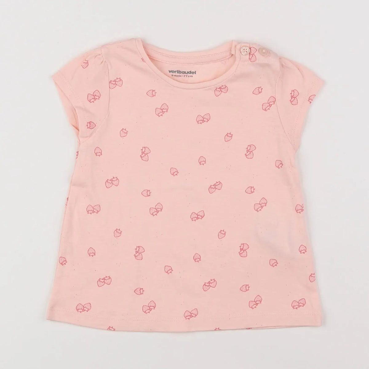 Vertbaudet - tee-shirt rose - 9 mois