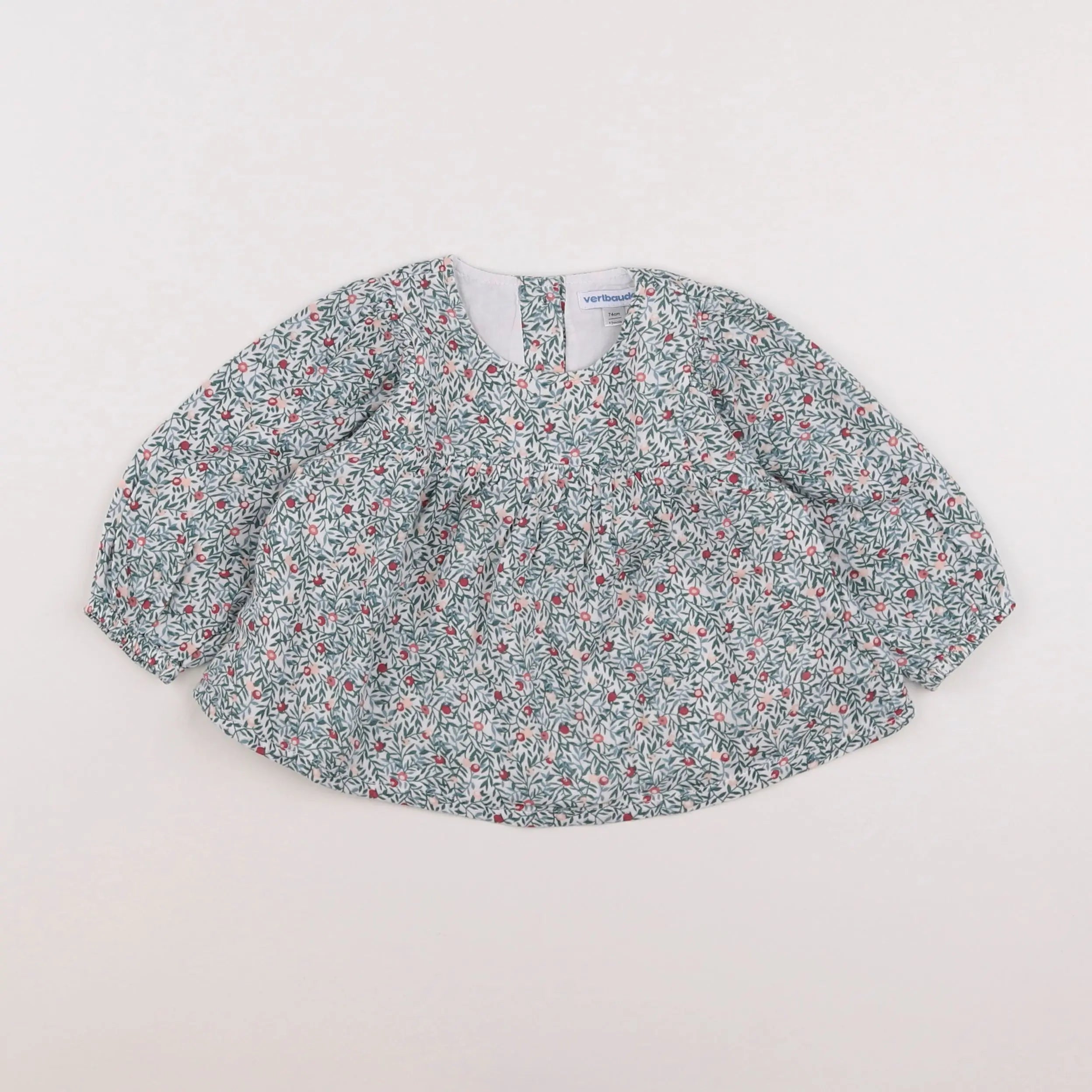 Vertbaudet - blouse vert - 12 mois