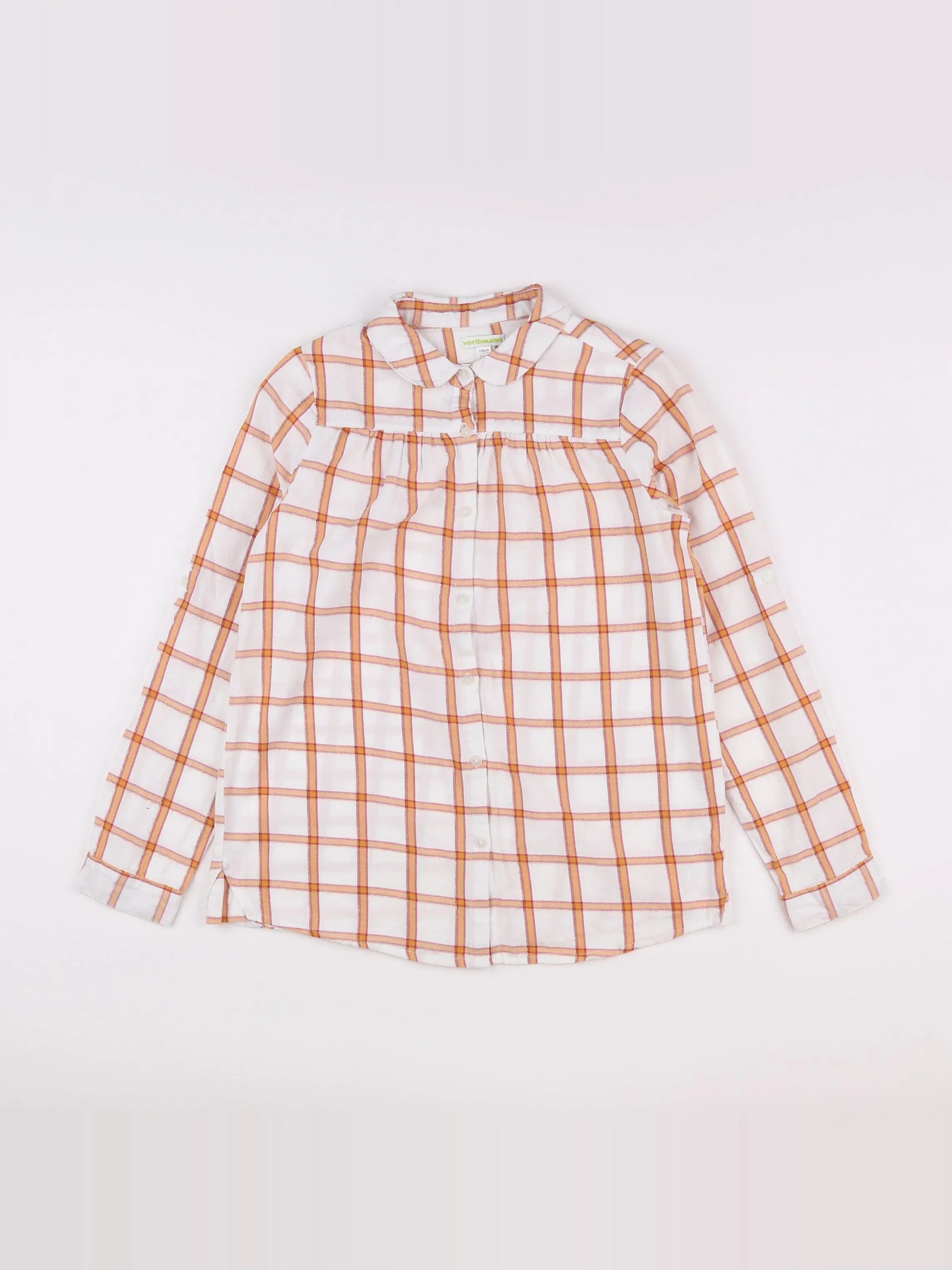 Vertbaudet - blouse orange, beige - 12 ans