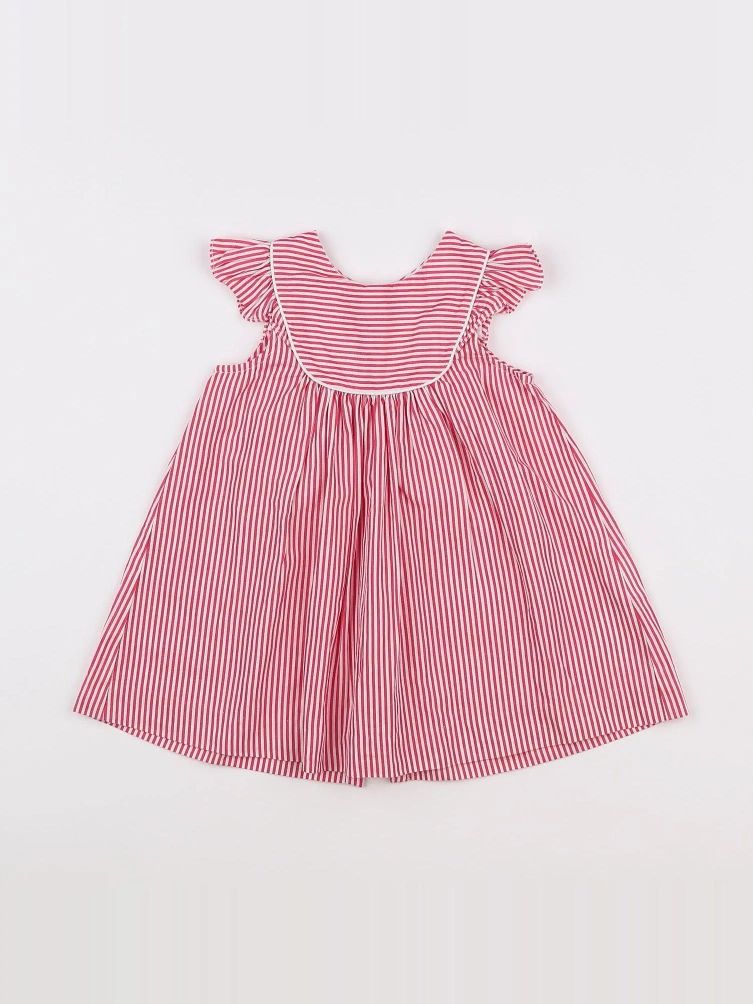 Jacadi - robe rose, blanc - 12 mois