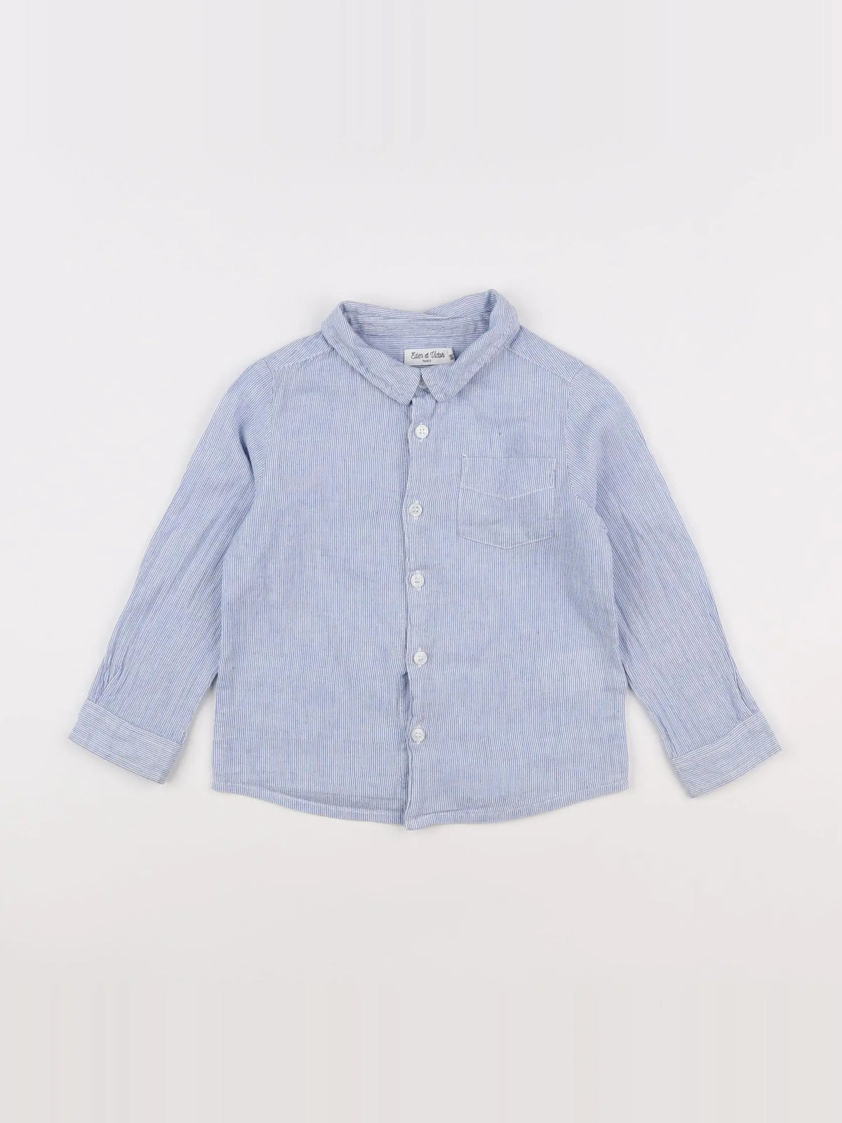 Eden & Victor - chemise bleu, blanc - 2 ans