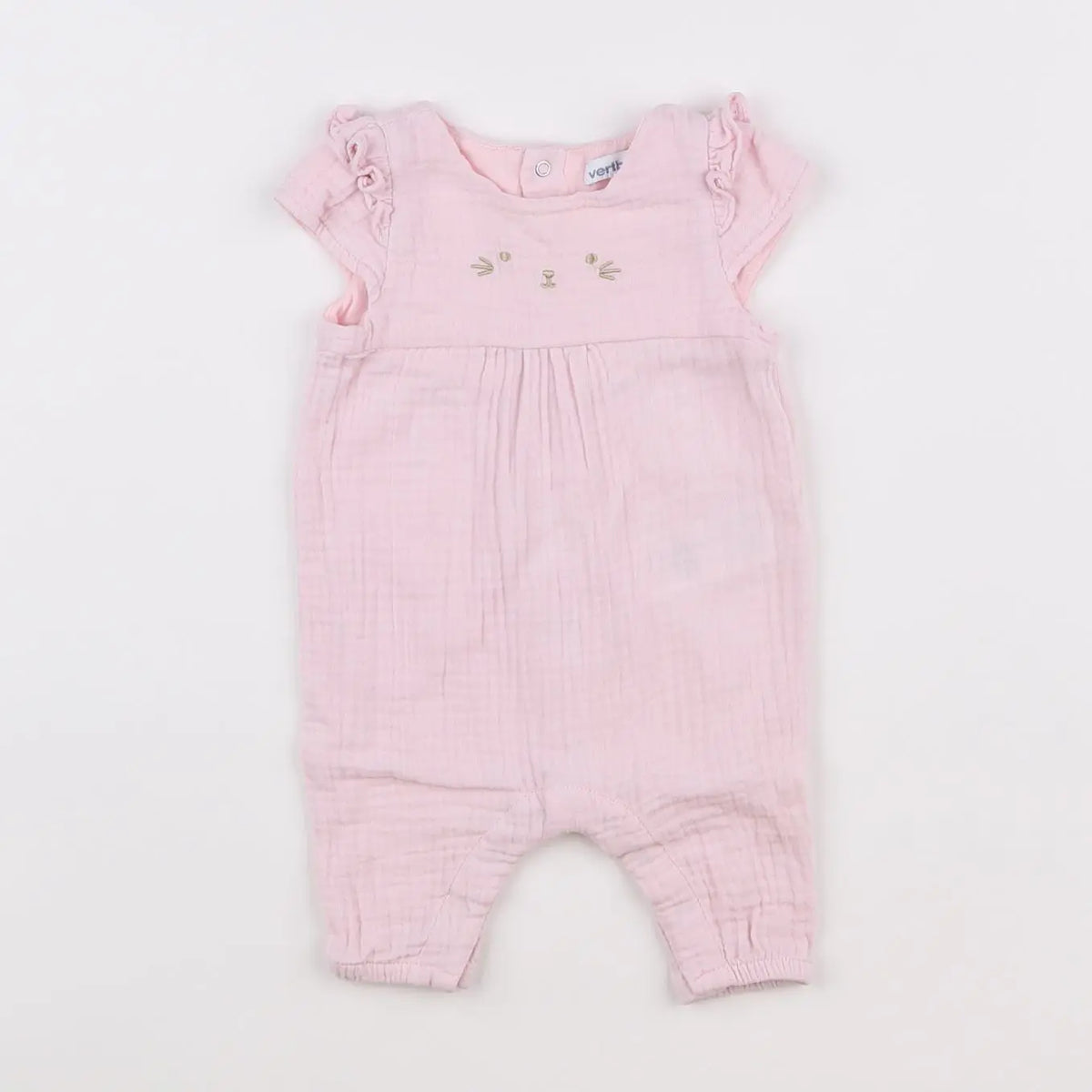 Vertbaudet - combinaison rose - 1 mois