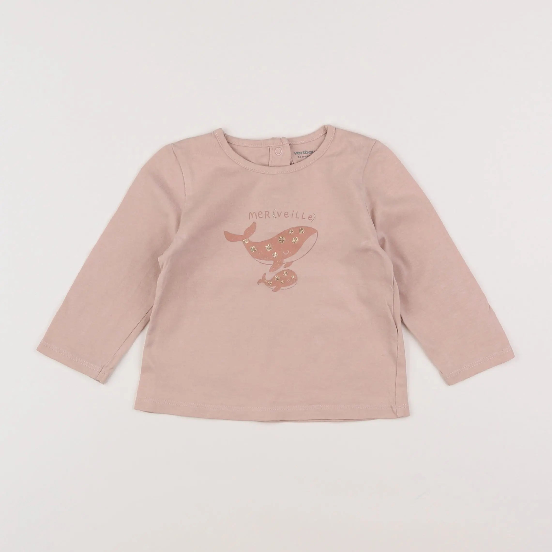 Vertbaudet - tee-shirt rose - 12 mois