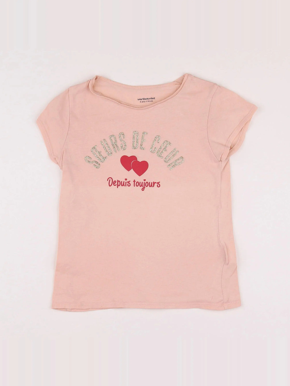 Vertbaudet - tee-shirt rose - 6 ans