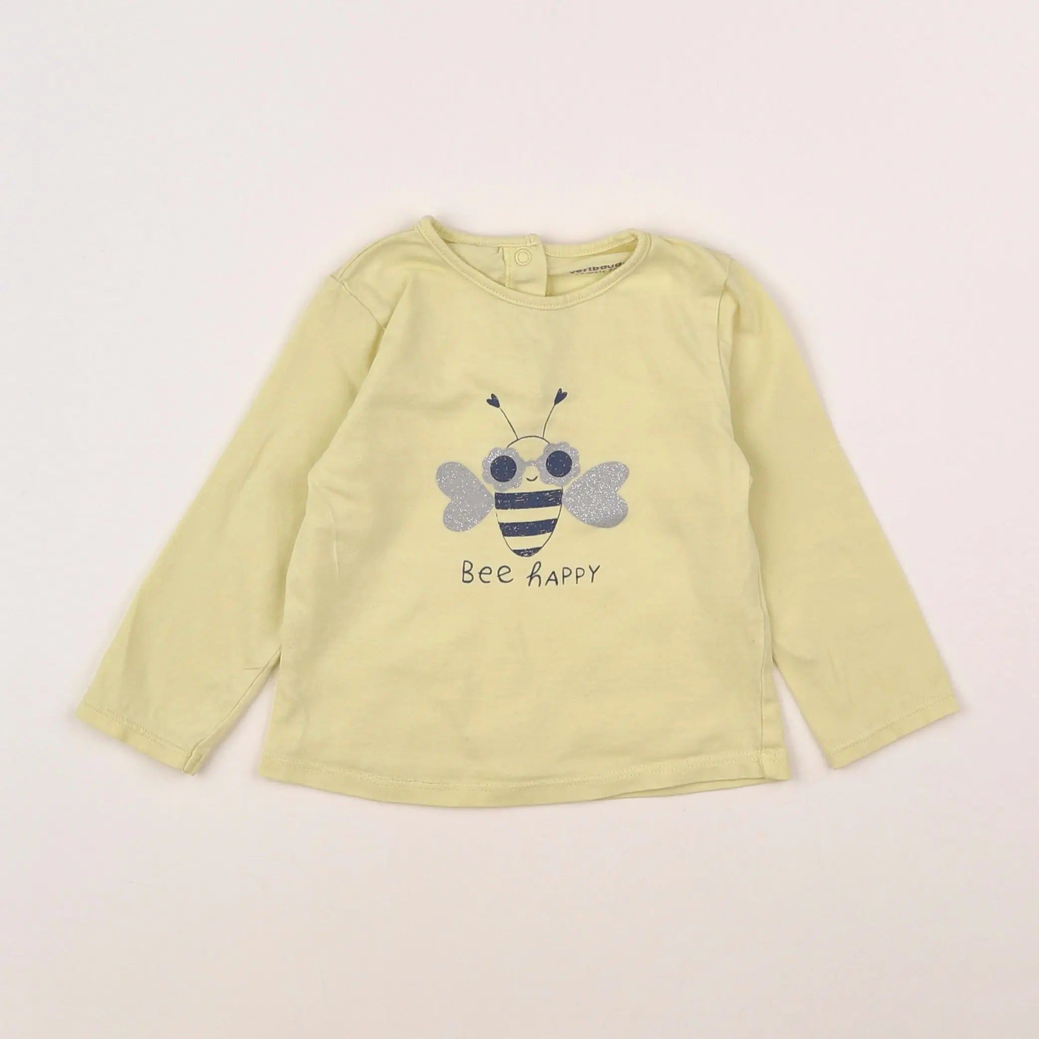 Vertbaudet - tee-shirt jaune - 12 mois