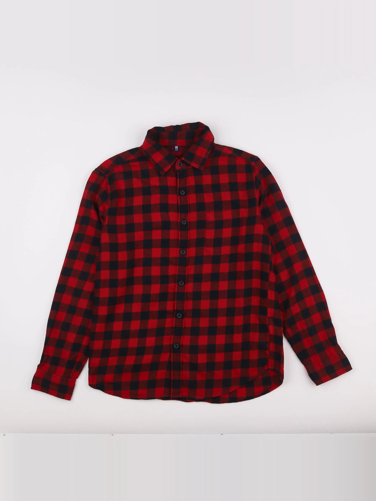 Uniqlo - chemise rouge, bleu - 11/12 ans