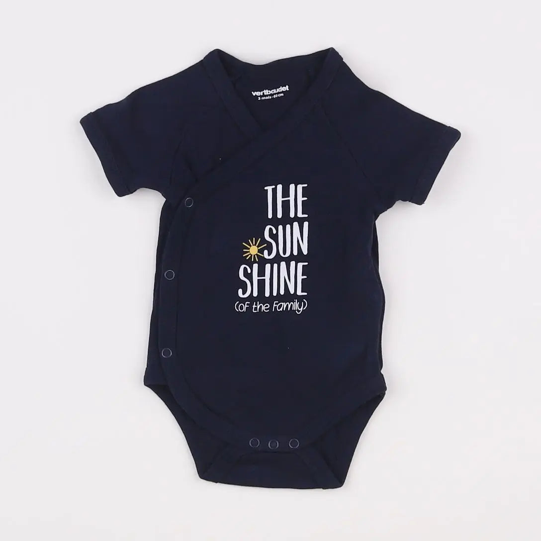 Vertbaudet - body bleu - 3 mois