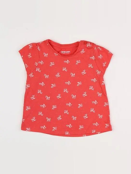Vertbaudet - tee-shirt orange, rouge - 12 mois