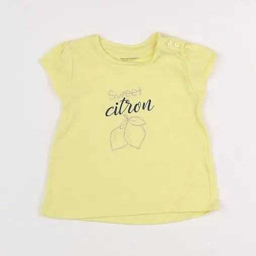 Vertbaudet - tee-shirt jaune - 6 mois