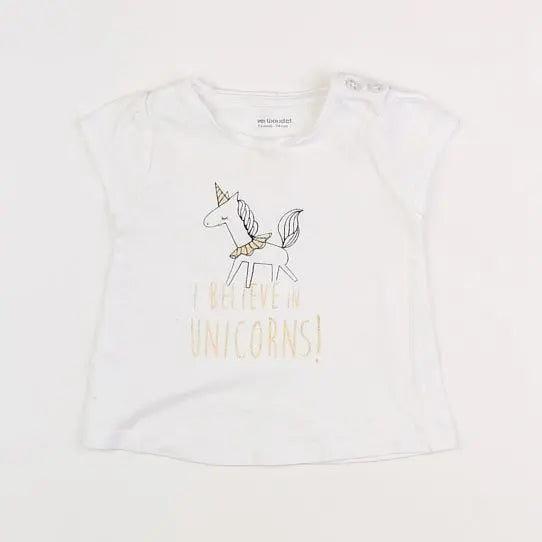 Vertbaudet - tee-shirt blanc - 12 mois