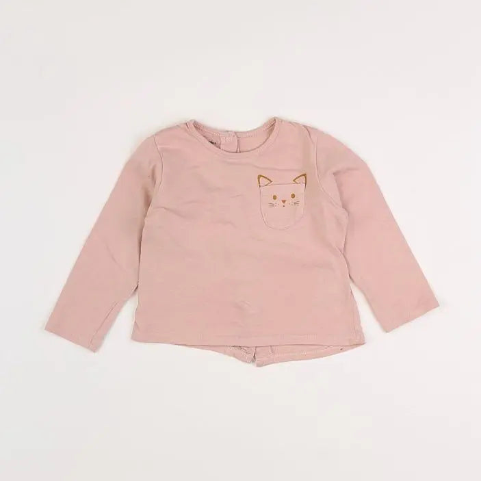 Vertbaudet - tee-shirt rose - 9 mois