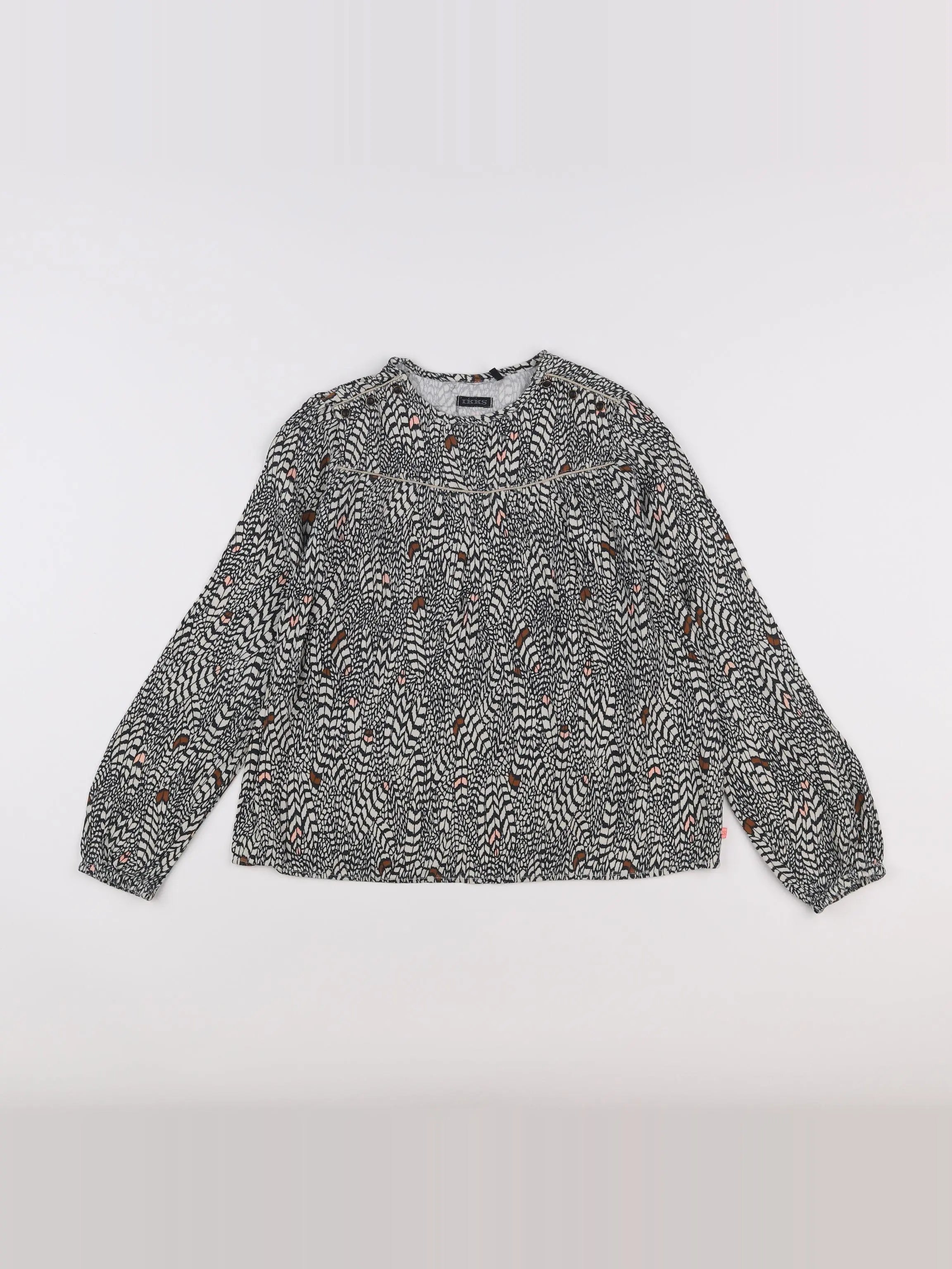 IKKS - blouse gris - 10 ans
