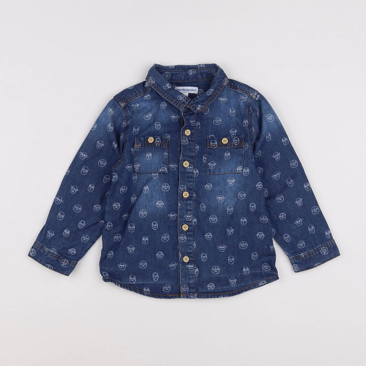 Vertbaudet - chemise bleu - 2 ans