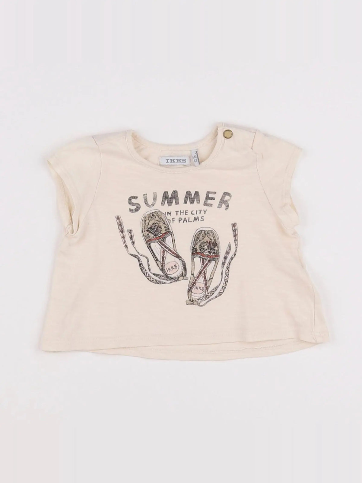 IKKS - tee-shirt beige, or - 6 mois