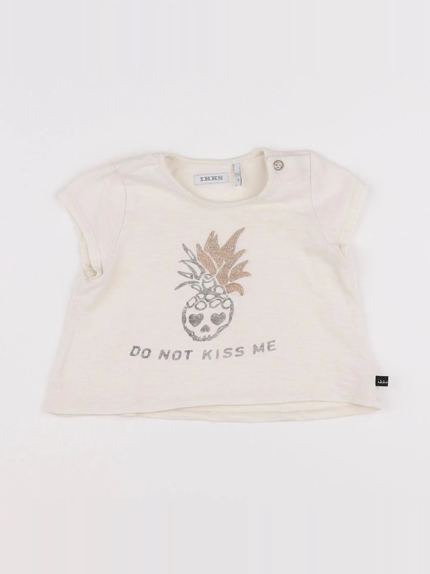 IKKS - tee-shirt beige, or - 12 mois