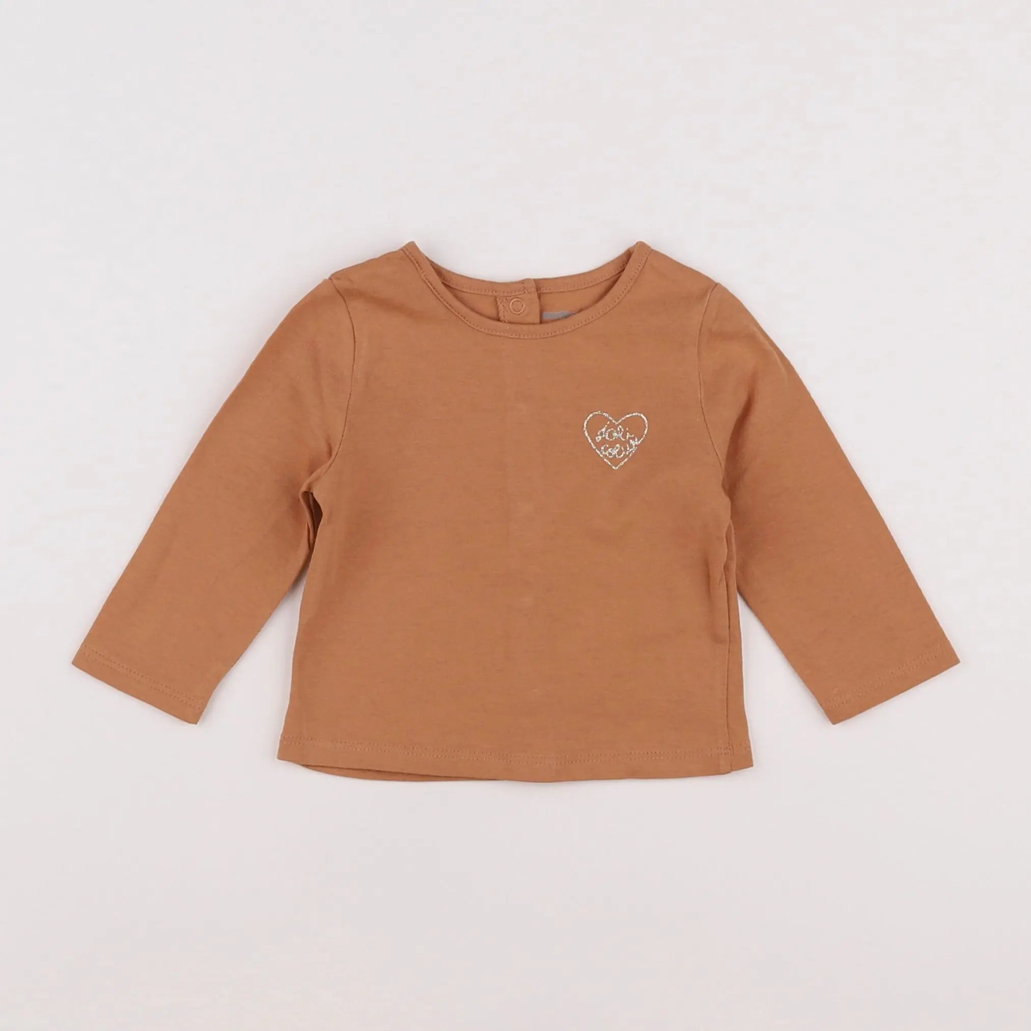 Vertbaudet - tee-shirt marron - 3 mois