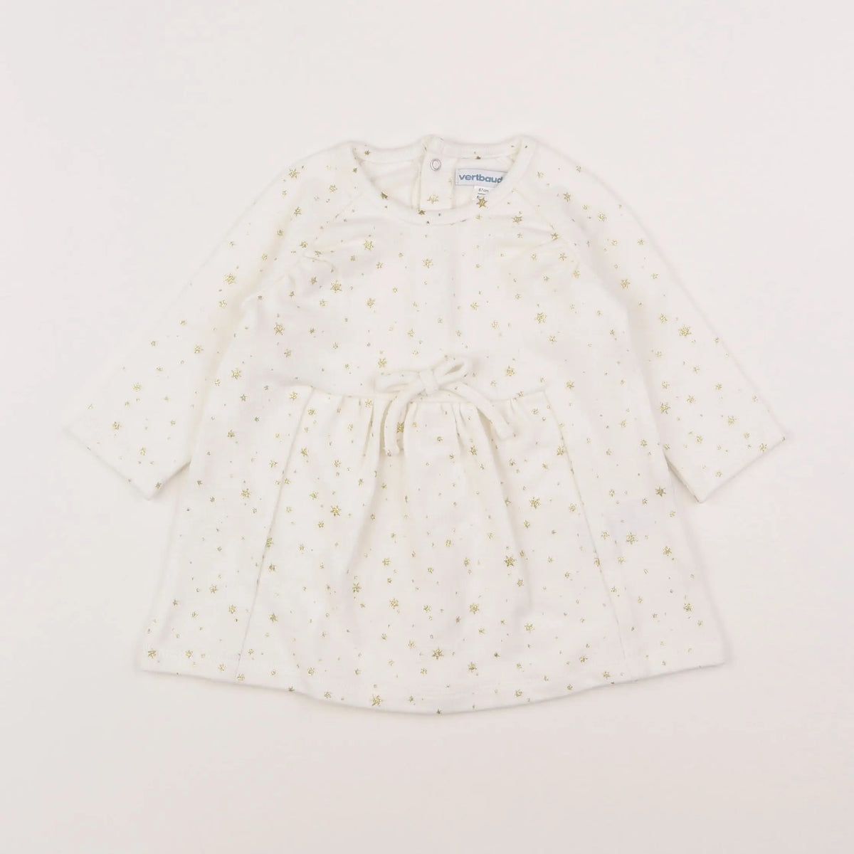 Vertbaudet - robe blanc, or - 6 mois