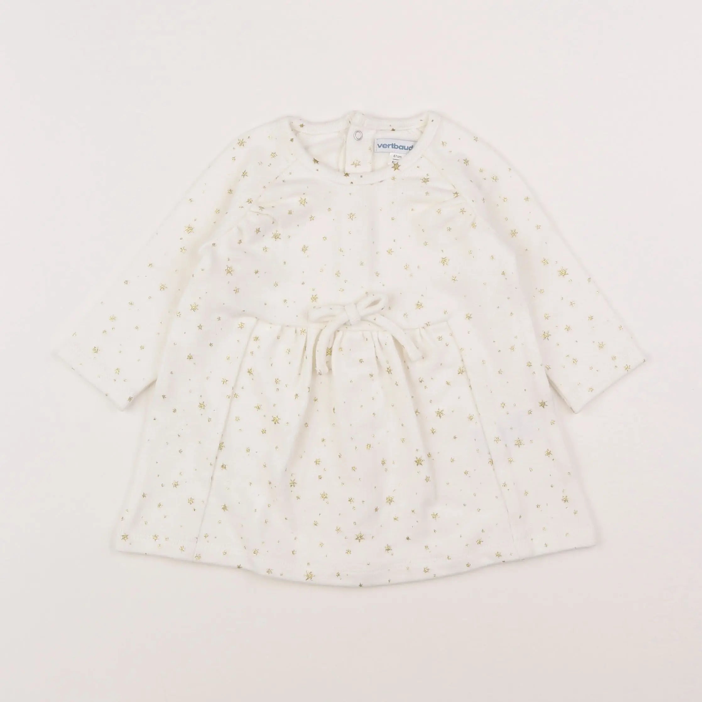 Vertbaudet - robe blanc, or - 6 mois