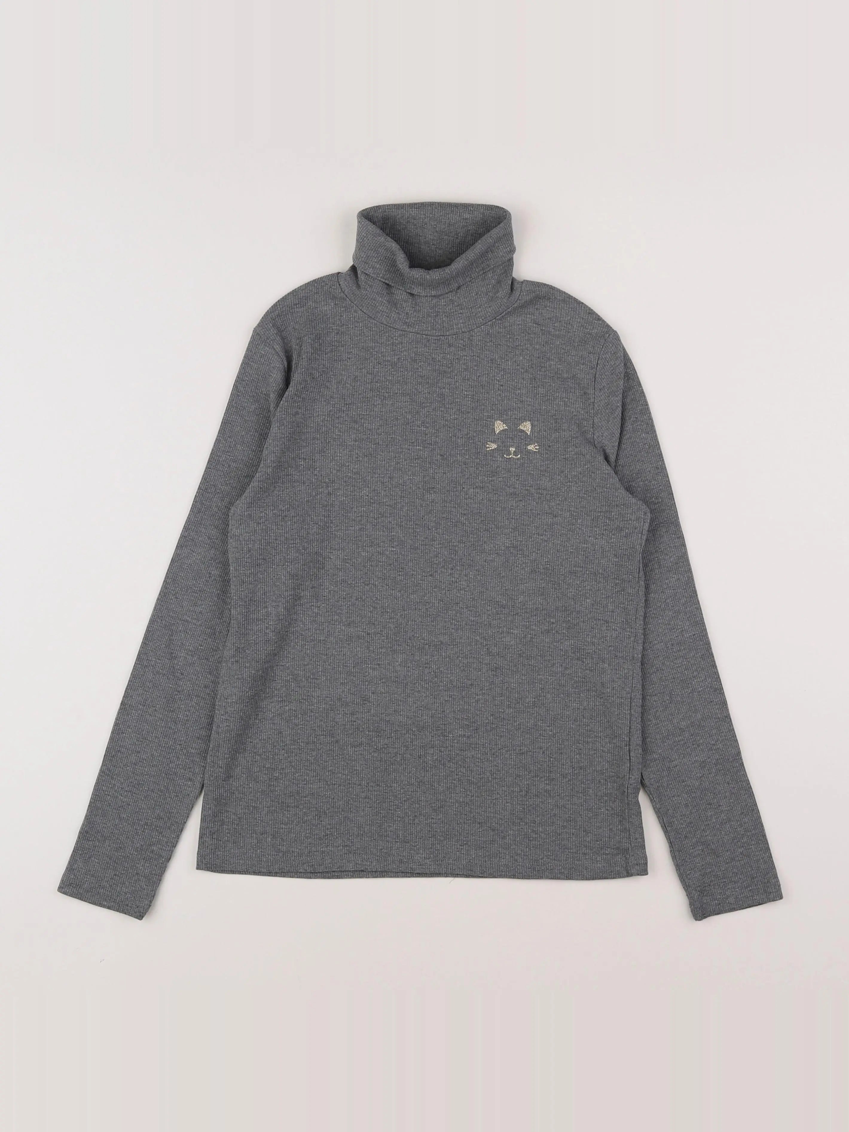 Vertbaudet - sous-pull gris - 10 ans