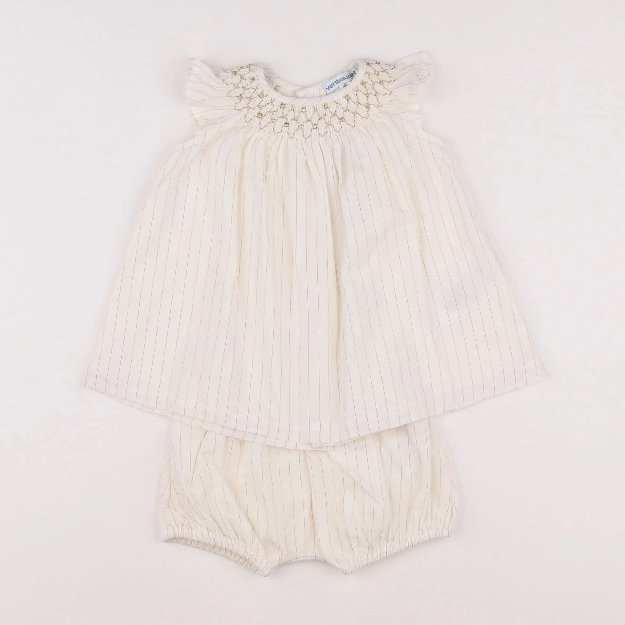 Vertbaudet - robe beige - 6 mois