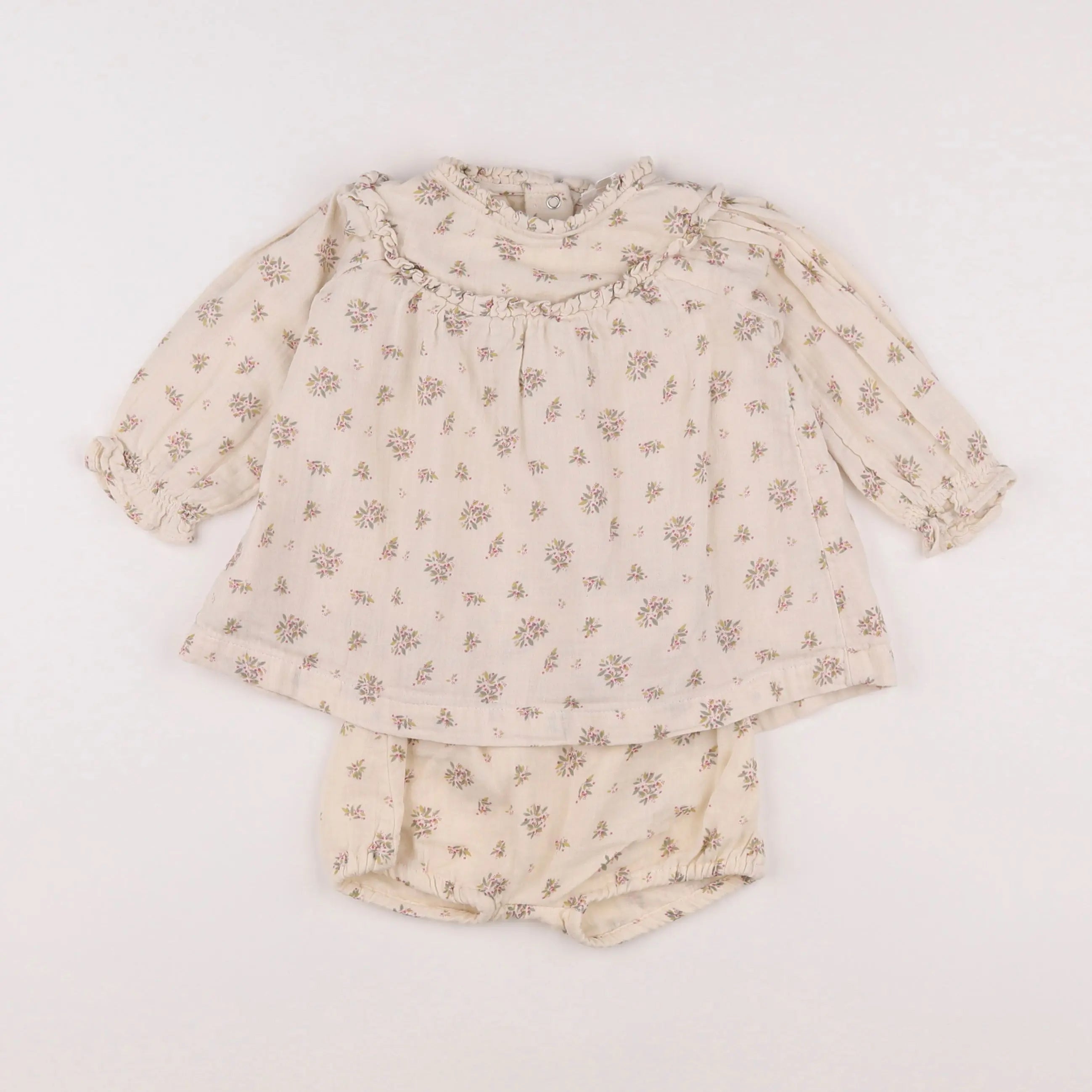 Vertbaudet - robe beige - 9 mois