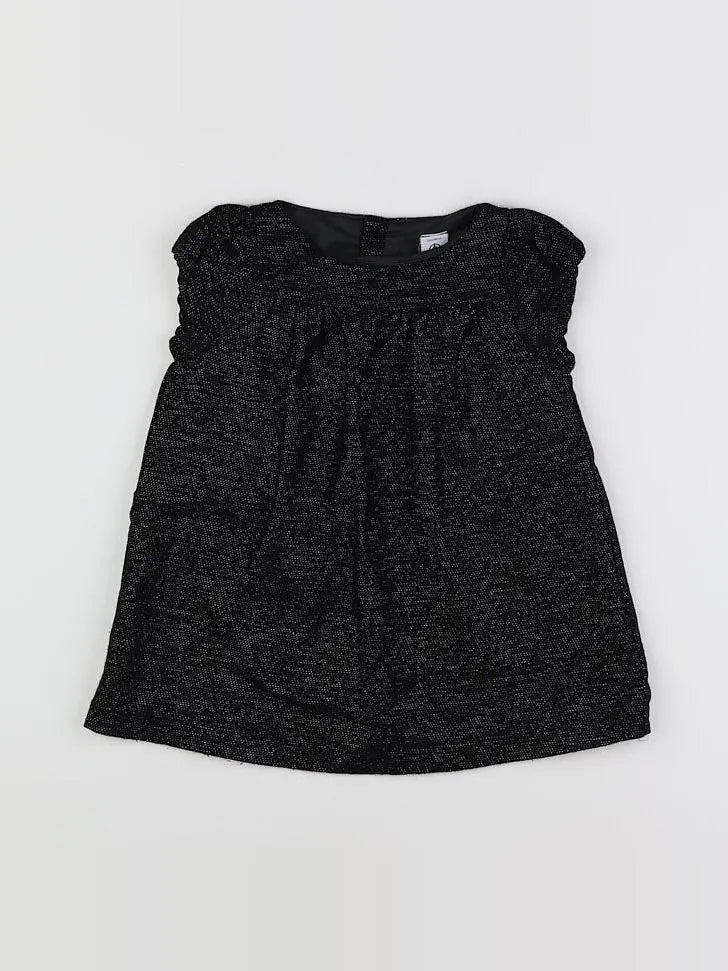Petit Bateau - robe noir, or - 2 ans