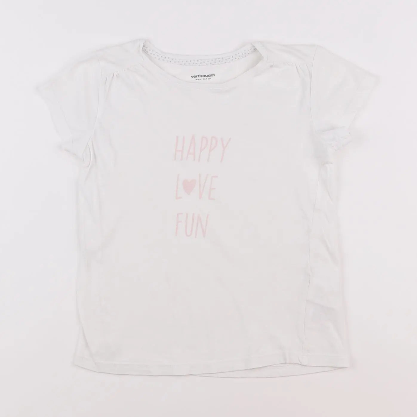 Vertbaudet - tee-shirt blanc - 8 ans
