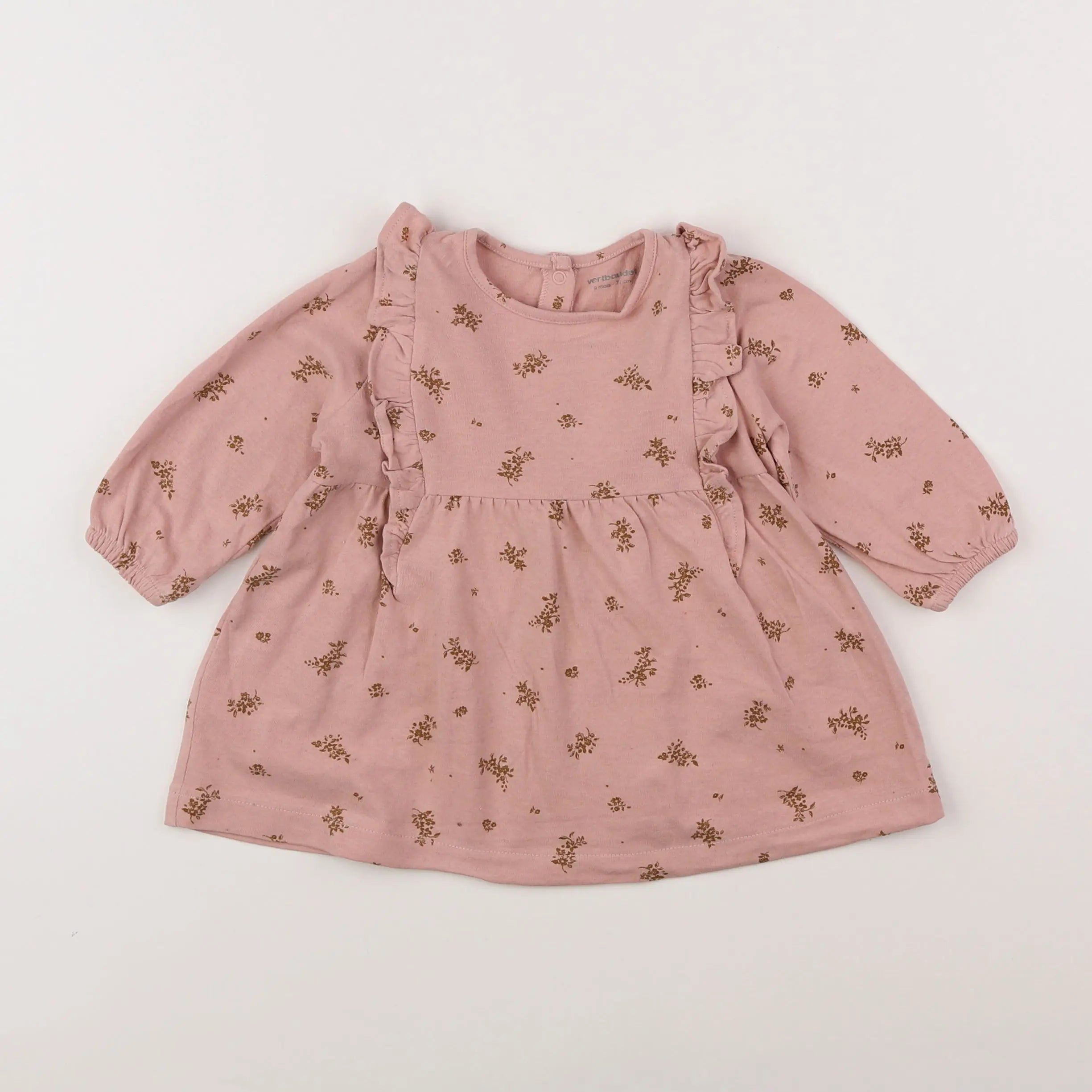 Vertbaudet - robe rose - 9 mois