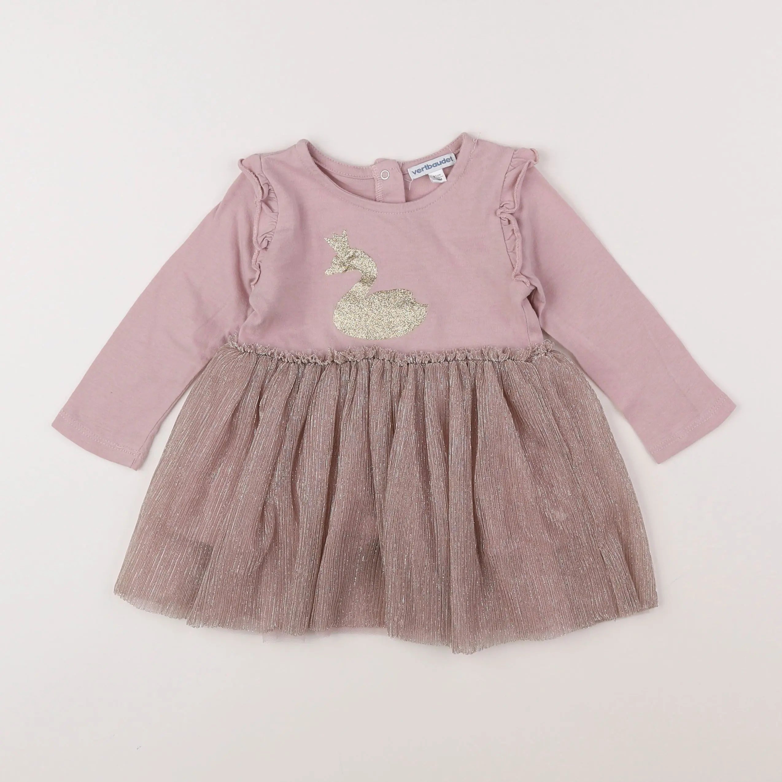 Vertbaudet - robe or, rose - 18 mois
