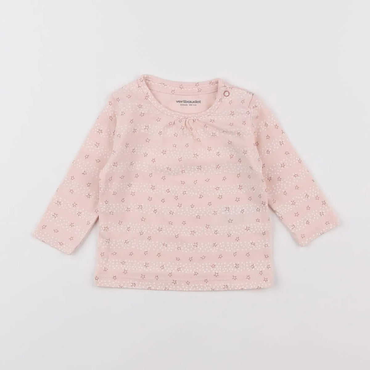 Vertbaudet - tee-shirt rose - 3 mois