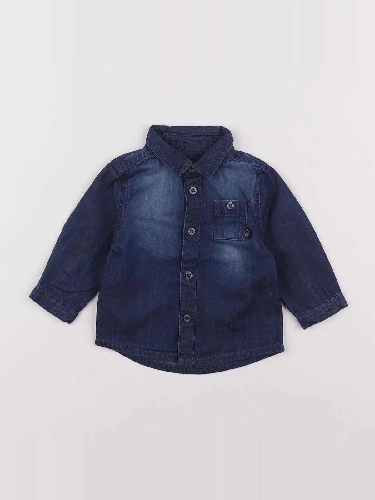 Vertbaudet - chemise bleu - 6 mois