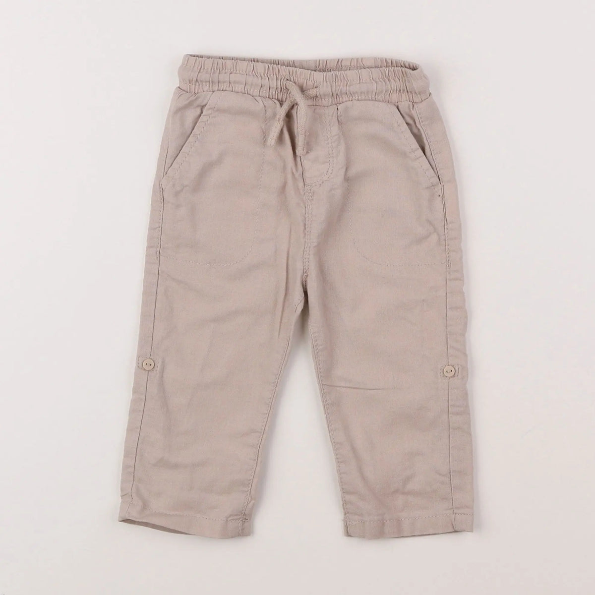 Vertbaudet - pantalon beige - 12 mois