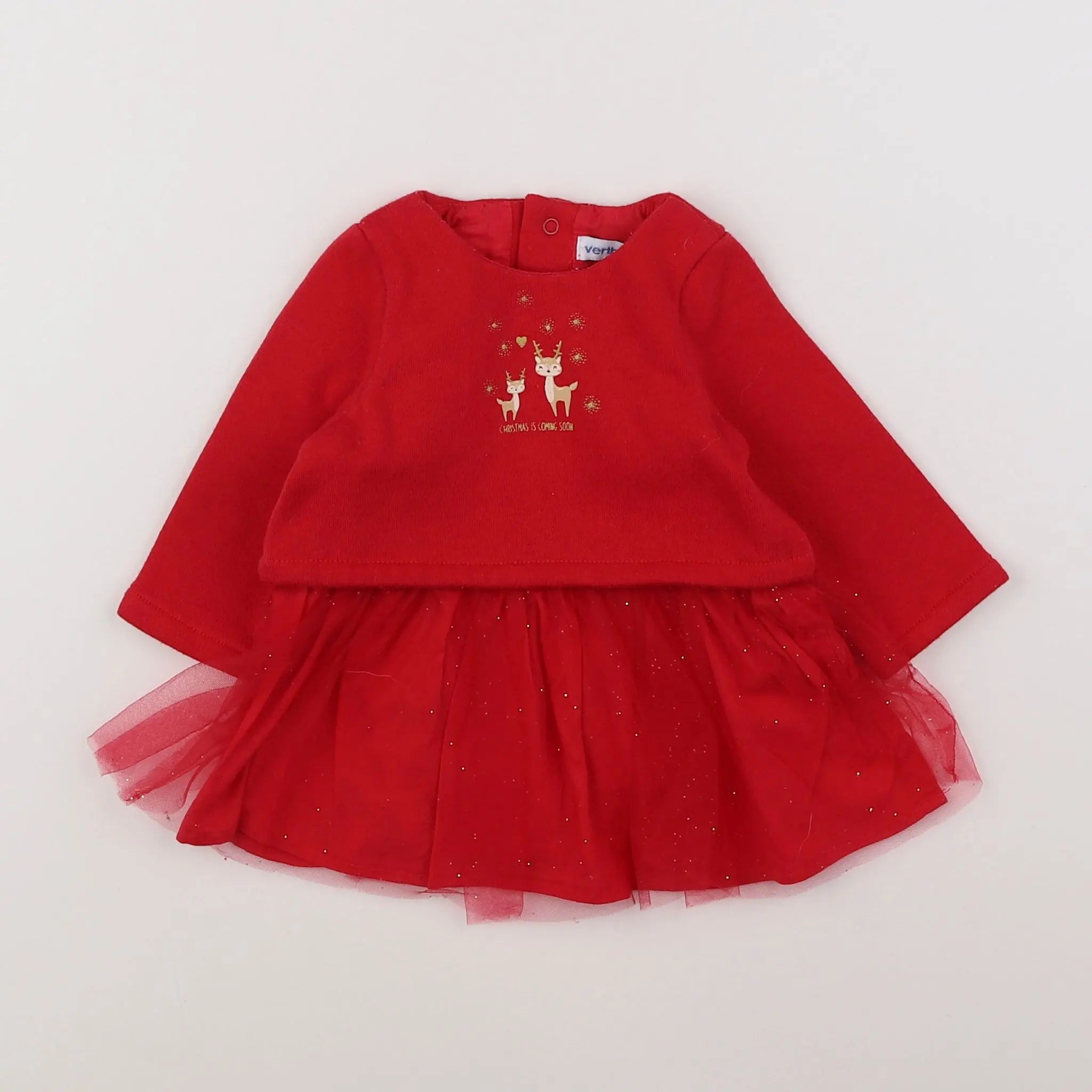 Vertbaudet - robe rouge - 3 mois