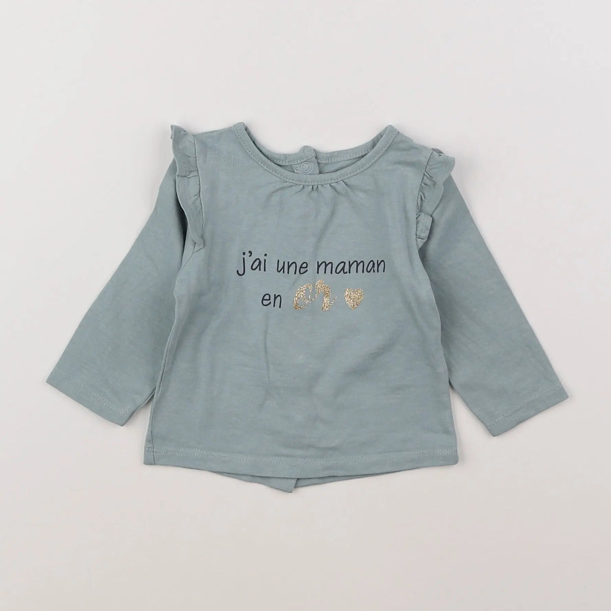 Vertbaudet - tee-shirt or, bleu - 3 mois