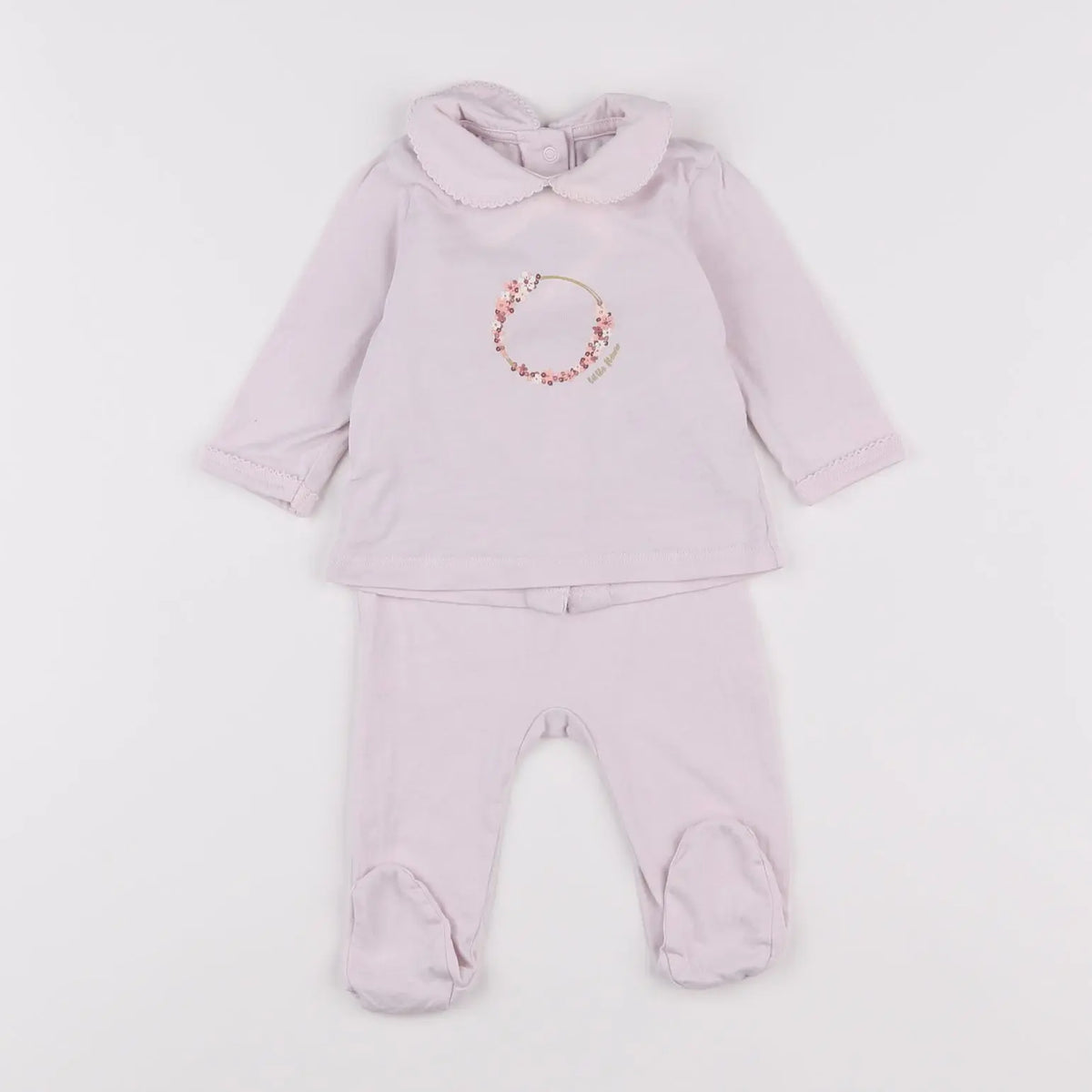 Vertbaudet - pyjama coton violet - 3 mois